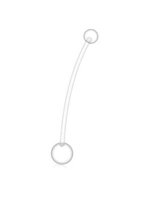 Long Pregnancy Belly Button Piercing Retainer-Flexible Bioflex MaternityNavel Bar (16g)